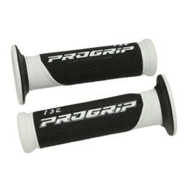 Poignées de Guidon - Progrip 732 Scooter Noir / Blanc Closed end