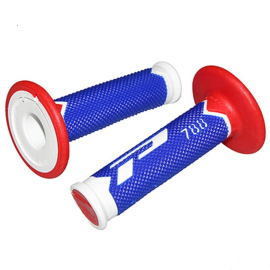 Poignées de Guidon - Progrip 788 Off Road Blanc / Bleu / Rouge