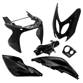 Kit Carénages / Carrosserie MBK Nitro YAMAHA Aerox avant 2013 - Noir brillant 6 pièces