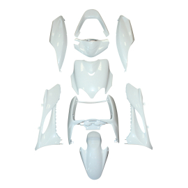 Kit Carénages / Carrosserie MBK Mach G Yamaha Jog R - Blanc Brillant 9 pièces