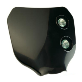Tête de Fourche / plaque phare / Porte numéro - Enduro Bi Halogène 2x20w 2x20w Noir