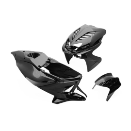 Kit Carénages / Carrosserie MBK Nitro YAMAHA Aerox avant 2013 - Noir brillant Replay Design 8 pièces