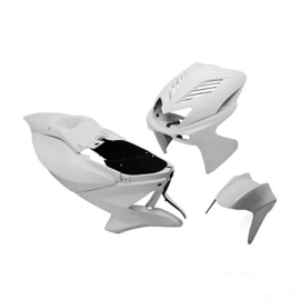 Kit Carénages / Carrosserie MBK Nitro YAMAHA Aerox avant 2013 - Blanc brillant Replay Design 8 pièces