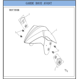 Garde Boue Avant TNT Grido - Blanc / Bleu / Noir Mat / Rouge