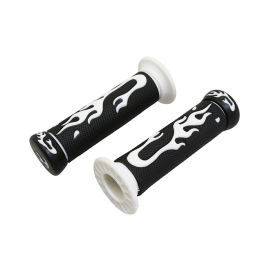 Poignées de Guidon - Replay Flaming Closed End Blanc / Noir
