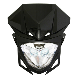 Tête de Fourche / Plaque phare - RR8 2x20w Noir à Leds blanc