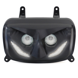 Double Optique MBK Booster YAMAHA Bw's à partir de 2004 - RR8 Noir à leds blanc