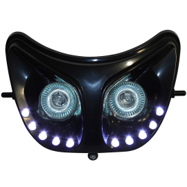 Double Optique Derbi Senda - RR8 Noir à leds blanc
