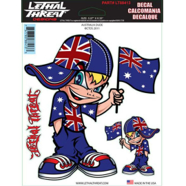 Autocollant / Sticker - LETHAL THREAT Australia Dude 15 x 20cm