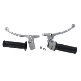 Kit Leviers Frein / Accélérateur - Vintage Levier à Boule Alu Gris
