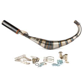 Pot Passage Bas AM6 Derbi Senda 50 / 88cc - Streetrace CNC Noir / Orange Stage6