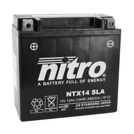 Batterie 12V 12 Ah NTX14 SLA / YTX14-BS - Nitro Prêt à l'emploi / Sans entretien +G