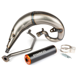 Pot Passage Haut Droit Sherco SE / SM 50 / 77cc - Streetrace CNC Noir / Orange Stage6