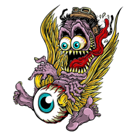Autocollant / Sticker - LETHAL THREAT Mini Monster Flying EyeBall 6 x 8cm