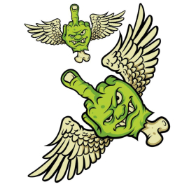 Autocollant / Sticker - LETHAL THREAT Mini Flying Fucks 6 x 8cm