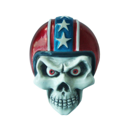 Autocollant / Sticker - LETHAL THREAT 3D Skull Helmet 11 x 7.6cm - Rouge