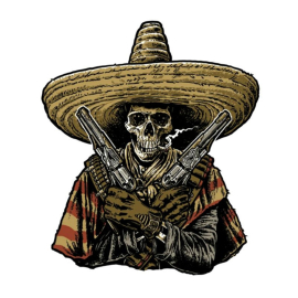 Autocollant / Sticker - LETHAL THREAT Mini Devil Bandido 6 x 8cm