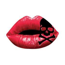Autocollant / Sticker - LETHAL THREAT Mini Crossbone Lips 6 x 8cm