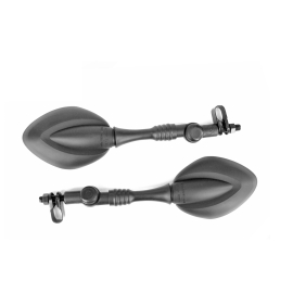 Rétroviseur Universel Articulé / Repliable avec Collier - Noir La paire