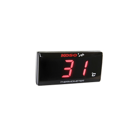 Thermomètre Digital - Koso Super Slim Led Rouge 1/8 Connectique noire