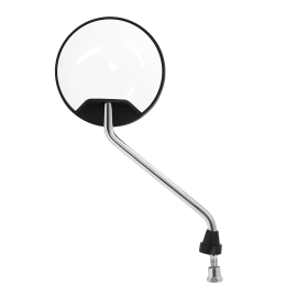 Rétroviseur rond blanc scooter réversible M8 tige chrome