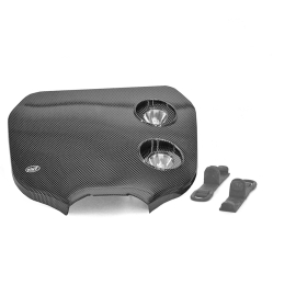 Tête de Fourche / plaque phare / Porte numéro - Enduro Bi Halogène 2x20w Look Carbone