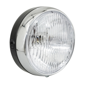 Phare Cyclo Rond BA20D - 140mm noir