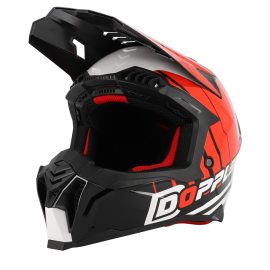 Casque Cross - DOPPLER Z-701 - Noir Blanc Rouge Brillant