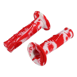 Poignées de Guidon - Domino Off Road A260 Snack Rouge / Blanc