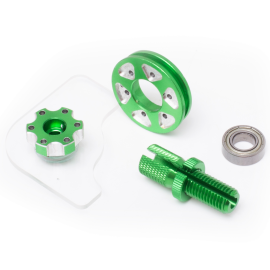 Roulette et roulement de poignée de gaz Terzo avec couvercle transparent et tendeur - Vert