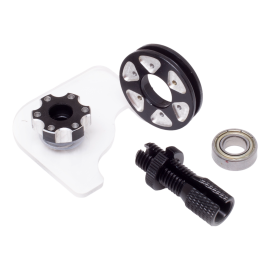 Roulette et roulement de poignée de gaz Terzo avec couvercle transparent et tendeur - Noir