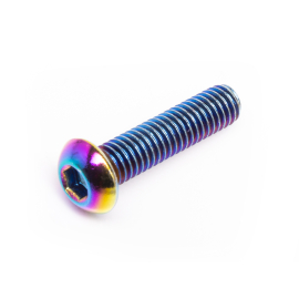 Vis M6x25 Most tête bombée aluminium titane bleu