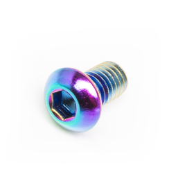 Vis M6x10 Most tête bombée aluminium titane bleu