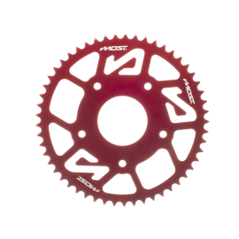 Couronne alu Most 420 - 53 dents Peugeot XPS et XR7 Rouge