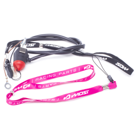 Coupe circuit aimanté Most capuchon rouge lanière rose