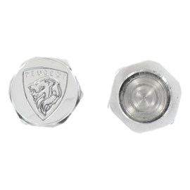 Bouchon de fourche aluminium adaptable Peugeot 103 avec logo Peugeot