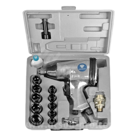 Coffret clé à choc pneumatique 1/2" ACSUD INDUSTRY + 10 douilles (9 à 27 mm)