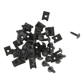 Agrafes et vis de carrosserie 4mm noire X25