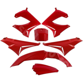 Kit carénage rouge 7 pièces adaptable Derbi Senda DRD XTREM avant 2011