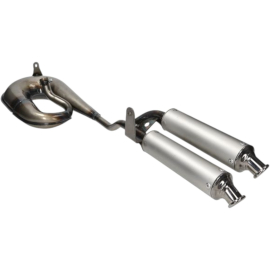 Pot d'échappement TECNO circuit double silencieux blanc aluminium Ciao