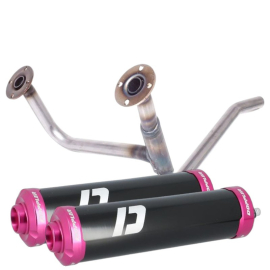 Double sortie MOST et Silencieux DOPPLER Noir/Rose- RIEJU MRT après 2022