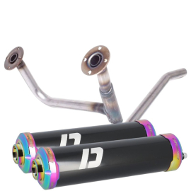 Double sortie MOST et Silencieux DOPPLER Noir/Titane- RIEJU MRT avant 2022