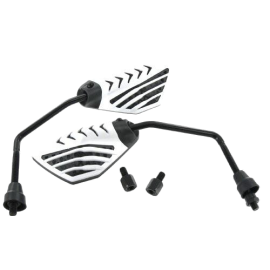 Paire de rétroviseurs Soko noir & blanc Universel M8