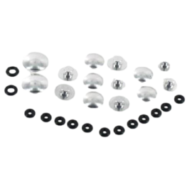 SET DE 14 COUVRE-VIS CARROSSERIE BOOSTER ANODISÉ ARGENT