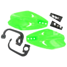 Paire de protège-mains avec fixations vert fluo guidon Ø22 mm moto 50 à boîte