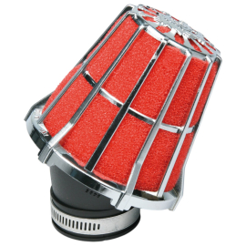 Filtre à air Red filter Malossi chromé E5 Ø38mm incliné 30°