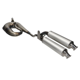 Pot echappement serpentin double sortie alu cyclo