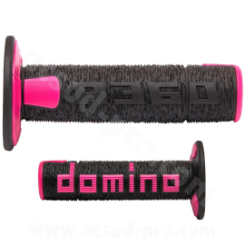 Revêtement poignée Domino Offroad noir/rose A360