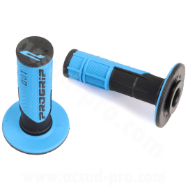 Revêtement poignée ProGrip 801 noir bleu clair Closed End 115 mm (paire)
