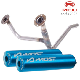 Double sortie MOST bleu Rieju MRT après 2022 pour pot Most et KRM 50 70 80